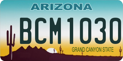 AZ license plate BCM1030