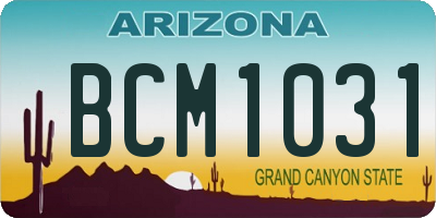 AZ license plate BCM1031