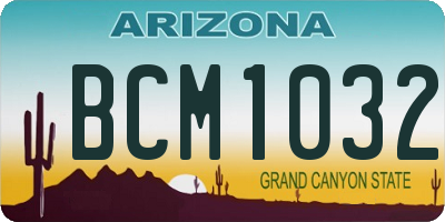 AZ license plate BCM1032