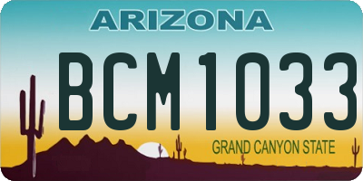 AZ license plate BCM1033