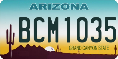 AZ license plate BCM1035