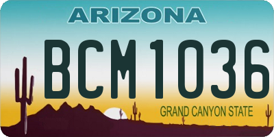 AZ license plate BCM1036