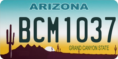 AZ license plate BCM1037