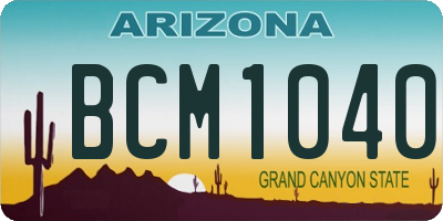 AZ license plate BCM1040