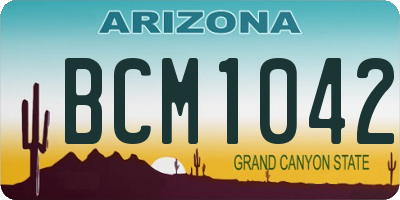 AZ license plate BCM1042