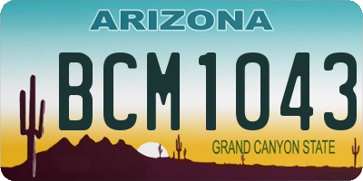 AZ license plate BCM1043