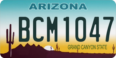 AZ license plate BCM1047