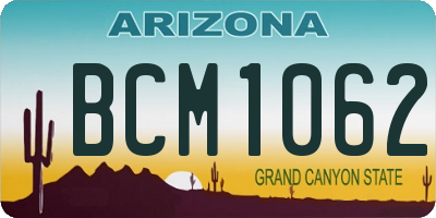 AZ license plate BCM1062