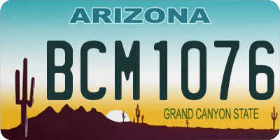 AZ license plate BCM1076