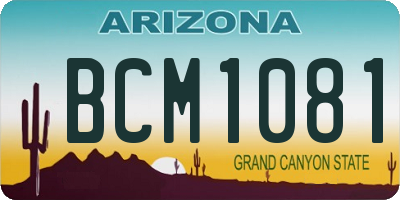 AZ license plate BCM1081