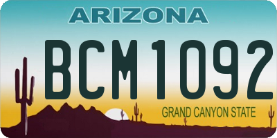 AZ license plate BCM1092