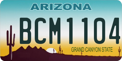 AZ license plate BCM1104