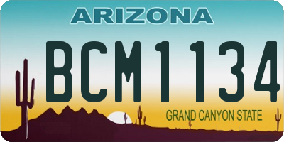 AZ license plate BCM1134