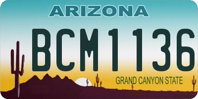 AZ license plate BCM1136