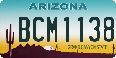 AZ license plate BCM1138