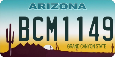 AZ license plate BCM1149