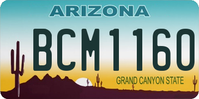 AZ license plate BCM1160