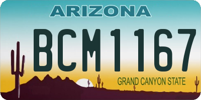 AZ license plate BCM1167