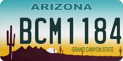 AZ license plate BCM1184