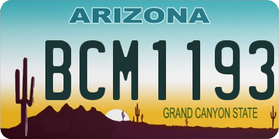 AZ license plate BCM1193