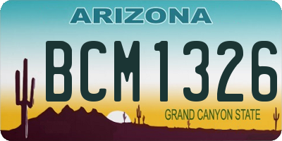 AZ license plate BCM1326