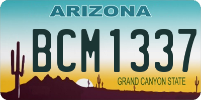 AZ license plate BCM1337