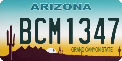 AZ license plate BCM1347