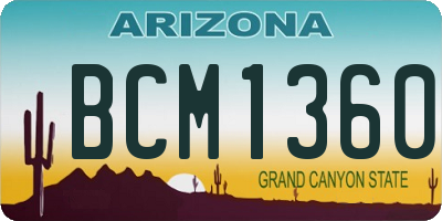 AZ license plate BCM1360