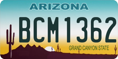 AZ license plate BCM1362