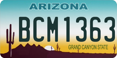 AZ license plate BCM1363