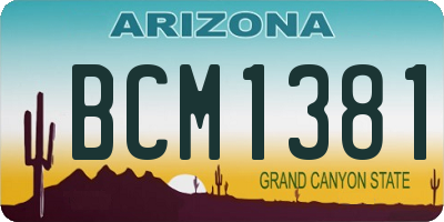 AZ license plate BCM1381