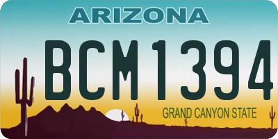 AZ license plate BCM1394