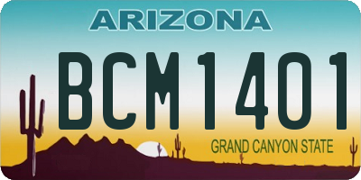 AZ license plate BCM1401