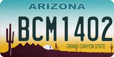 AZ license plate BCM1402