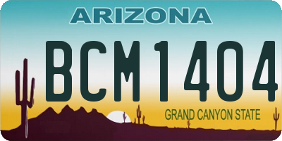 AZ license plate BCM1404