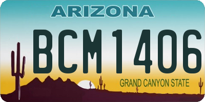 AZ license plate BCM1406