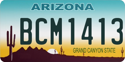 AZ license plate BCM1413