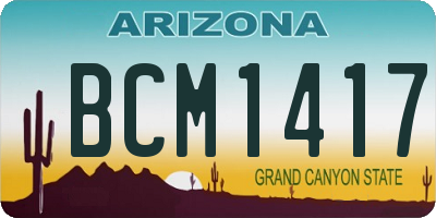 AZ license plate BCM1417