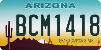 AZ license plate BCM1418