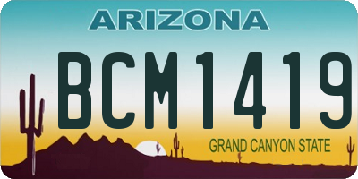 AZ license plate BCM1419