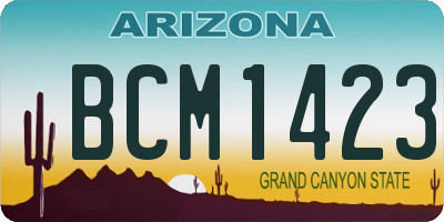 AZ license plate BCM1423