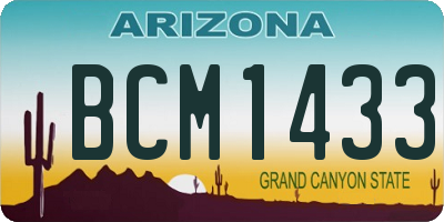 AZ license plate BCM1433