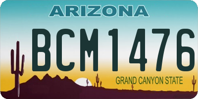 AZ license plate BCM1476