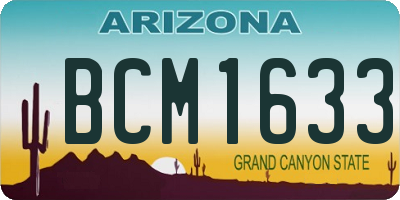 AZ license plate BCM1633