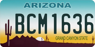 AZ license plate BCM1636