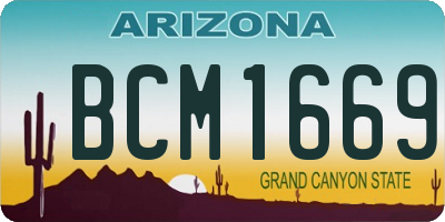 AZ license plate BCM1669