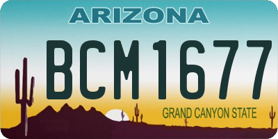 AZ license plate BCM1677