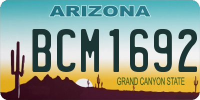 AZ license plate BCM1692