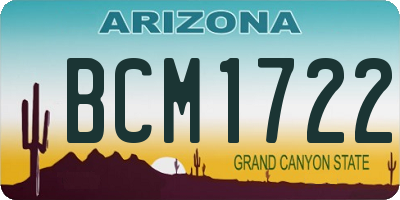 AZ license plate BCM1722