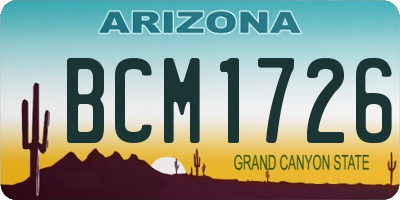 AZ license plate BCM1726